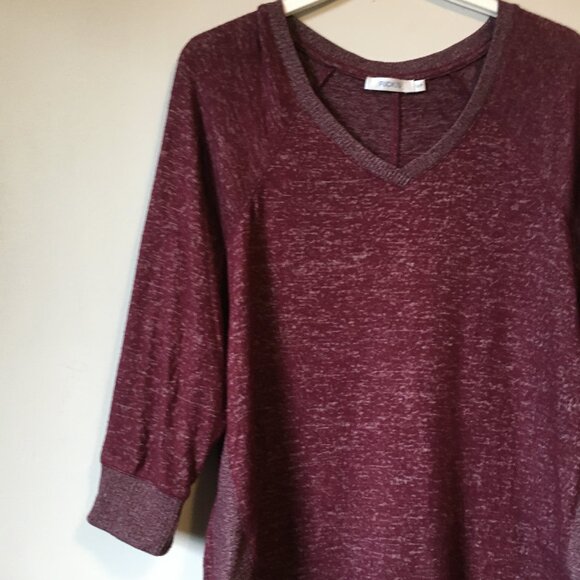 Y2K Ricki's Marled Maroon Pullover Knit Sweater Top - Picture 3 of 14